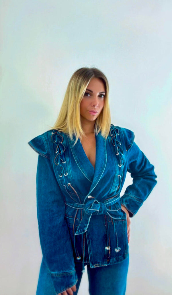 Giacca Denim Intrecciata