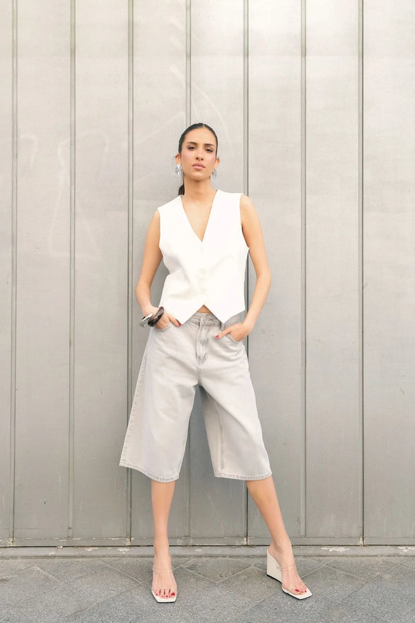 GILET CORTO BIANCO