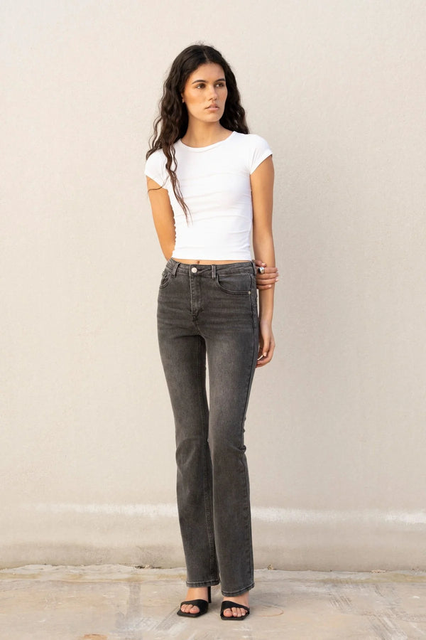 JEANS FLARE NERO GRAFITE