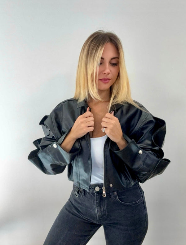 Giubbino Crop In Ecopelle