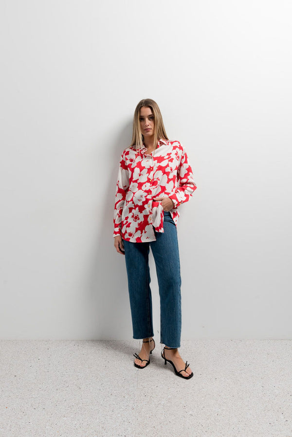 CAMICIA RED FLOWER