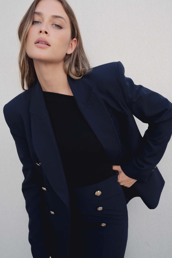 Blazer doppiopetto con bottoni dorati